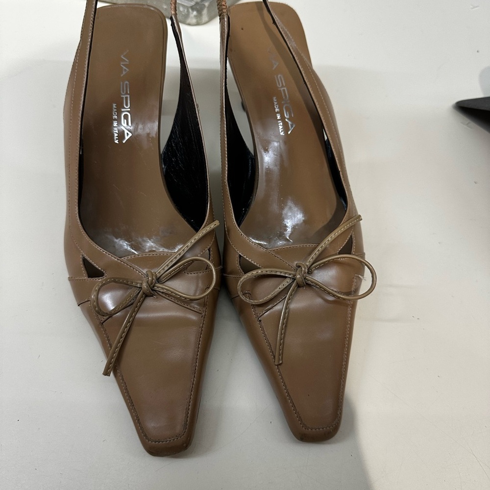 Via Spiga Women's Brown Slingback Heels